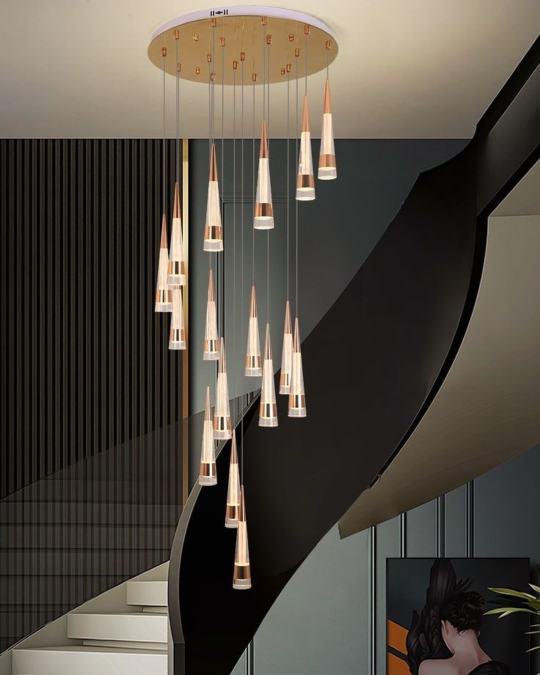 Cone-Shape Chandelier